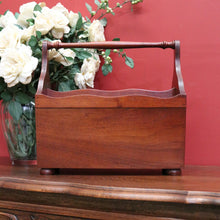 Load image into Gallery viewer, x SOLD Australian Cedar Magazine Holder, 2 Section Book Holder with Turned Handle B10668