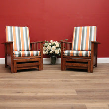 Load image into Gallery viewer, x SOLD Pair of Vintage Oak Recliner Outdoor Indoor Armchairs B10708