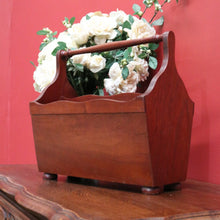 Load image into Gallery viewer, x SOLD Australian Cedar Magazine Holder, 2 Section Book Holder with Turned Handle B10668
