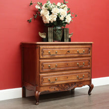Load image into Gallery viewer, x SOLD Antique French Chest of Drawers, Oak French Hall Cabinet Chest of 3 Drawers B10205
