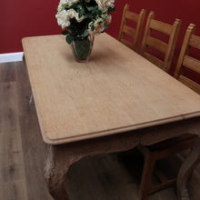 Load image into Gallery viewer, x SOLD Antique French Dining Table, Antique Raw Bleached Oak Kitchen Table, Carved Legs B10580