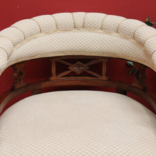 Load image into Gallery viewer, x SOLD Antique English Tub Chair, Parlour Chair, Armchair, Walnut Fabric Ladies Chair B10789
