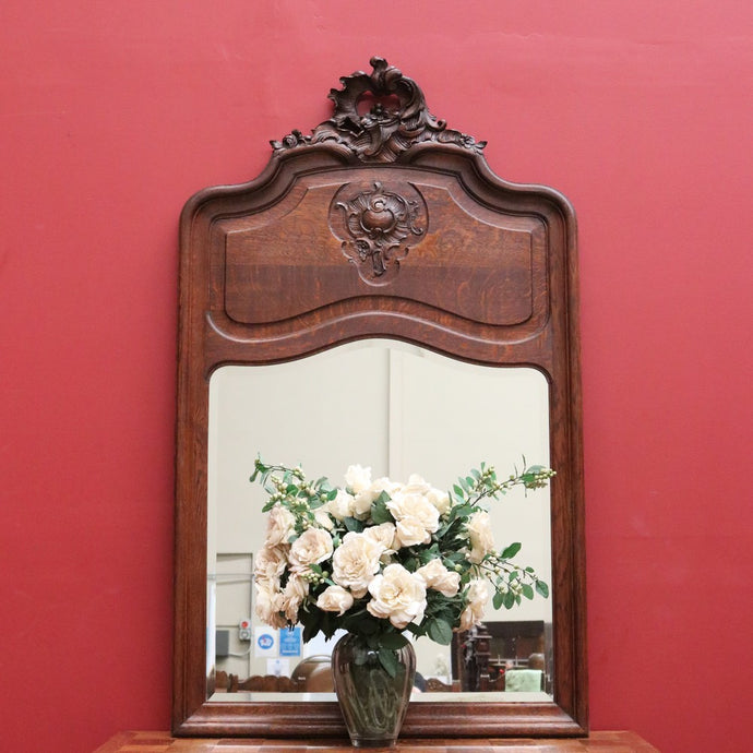 Antique French Oak, Wall Mirror, Over Mantle Mirror, Oak Dressing, Hall Mirror B10760