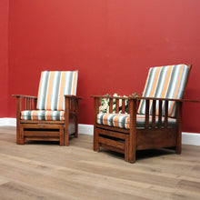 Load image into Gallery viewer, x SOLD Pair of Vintage Oak Recliner Outdoor Indoor Armchairs B10708