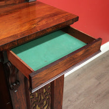 Load image into Gallery viewer, x SOLD Antique English Rosewood Sideboard Fretwork Backboard and Doors Twin Pedestals. B9851