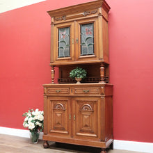 Load image into Gallery viewer, x SOLLD Antique Sideboard, French Oak and Lead Light Two Height Sideboard Hall Cabinet B10863