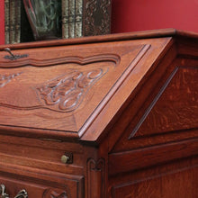 Load image into Gallery viewer, x SOLD Vintage French Oak Drop Front Writing Bureau Desk with Chest of 2 Drawers Below B10638