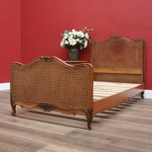 Load image into Gallery viewer, x SOLD Antique French Single Bed, Oak and Cane Bed. Bedhead, Foot, Side Rails Slats 1/3. B11264