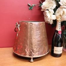 Load image into Gallery viewer, x SOLD Antique French Brass Copper Ice Bucket, Coal Scuttle Pot Planter Umbrella Holder B10735