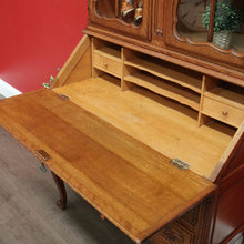 Load image into Gallery viewer, x SOLD Antique French Secretaire Bookcase with Desk, Drop front Writing Bureau Bookcase B10460