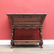 Load image into Gallery viewer, x SOLD Vintage French Oak Drop/Fall Front Kneading Trough Hallway Table Cabinet Stand B10703
