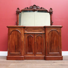 Load image into Gallery viewer, x SOLD Antique English Sideboard, Mahogany Mirror Back Inverted Sideboard Cabinet B10825