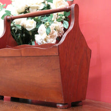 Load image into Gallery viewer, x SOLD Australian Cedar Magazine Holder, 2 Section Book Holder with Turned Handle B10668