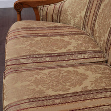 Load image into Gallery viewer, x SOLD Vintage French Settee, 2 Seat Sofa, Lounge, Vintage Hall Chair Gold and Burgundy. B10443
