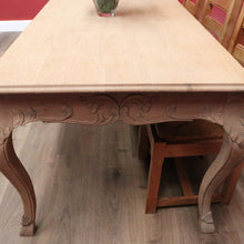 Load image into Gallery viewer, x SOLD Antique French Dining Table, Antique Raw Bleached Oak Kitchen Table, Carved Legs B10580