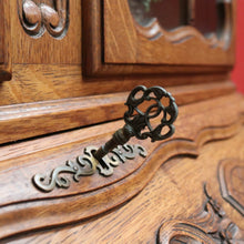 Load image into Gallery viewer, x SOLD Antique French Secretaire Bookcase with Desk, Drop front Writing Bureau Bookcase B10460