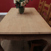 Load image into Gallery viewer, x SOLD Antique French Dining Table, Antique Raw Bleached Oak Kitchen Table, Carved Legs B10580