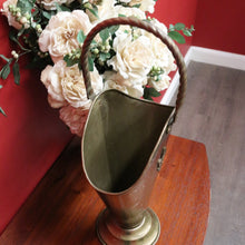 Load image into Gallery viewer, x SOLD Antique Brass Umbrella Holder with Fleur de Lis, Walking Stick Holder or Display. B10134