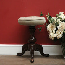 Load image into Gallery viewer, Antique Australian Cedar Piano Stool, Cedar Tapestry Swivel Dressing Table Chair B11102