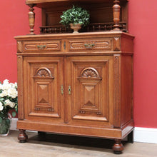 Load image into Gallery viewer, x SOLLD Antique Sideboard, French Oak and Lead Light Two Height Sideboard Hall Cabinet B10863