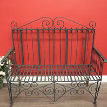 Load image into Gallery viewer, x SOLD Vintage French Wrought Iron Garden Chair, Seat Bench Chair Verandah Armchair. B10395