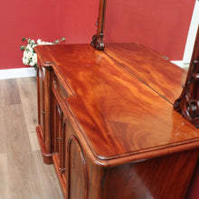 Load image into Gallery viewer, x SOLD Antique English Sideboard, Mahogany Mirror Back Inverted Sideboard Cabinet B10825