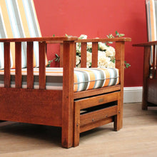 Load image into Gallery viewer, x SOLD Pair of Vintage Oak Recliner Outdoor Indoor Armchairs B10708