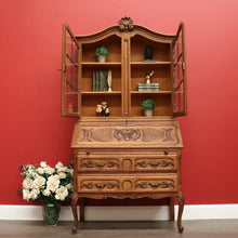 Load image into Gallery viewer, x SOLD Antique French Secretaire Bookcase with Desk, Drop front Writing Bureau Bookcase B10460