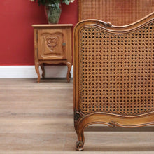 Load image into Gallery viewer, x SOLD Antique French Single Bed, Oak and Cane Bed. Bedhead, Foot, Side Rails Slats 1/3. B11264