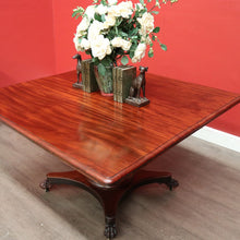 Load image into Gallery viewer, x SOLD Antique English Mahogany 8 Seat Dining Kitchen Table with Lion Paw Feet. B9651