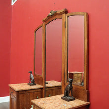 Load image into Gallery viewer, x SOLD Dressing Table, Antique French Oak and Bevelled Mirror Dressing Table Dresser B10469