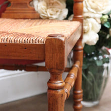 Load image into Gallery viewer, x SOLD Antique French Corner Chair Oak and Rush Seat Music Chair Bedroom Chair Armchair B10748