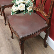 Load image into Gallery viewer, x SOLD Pair of Antique French Hall Chairs, Leather, Oak and Brass Stud Office Chairs B10429