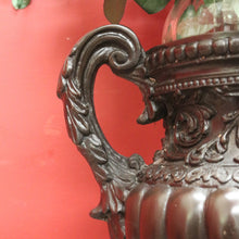 Load image into Gallery viewer, x SOLD Antique Bronze Jardinière, Heavy Double-handled Urn. Maiden Vase, Planter Stand. B11285