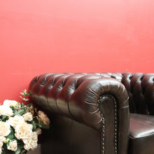 Load image into Gallery viewer, x SOLD Vintage Button Back Chesterfield Arm Chairs, Chairs Deep Chestnut Brown Lounge B11207