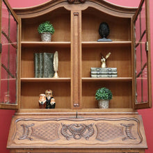 Load image into Gallery viewer, x SOLD Antique French Secretaire Bookcase with Desk, Drop front Writing Bureau Bookcase B10460