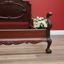 Load image into Gallery viewer, x SOLD Antique English Double Bed, Mahogany Flame Mahogany Double Bed, Head, Foot, Rail B11162
