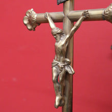 Load image into Gallery viewer, x SOLD Vintage French Crucifix, Free Standing Cross, Brass Cross Jesus on Cross B10244