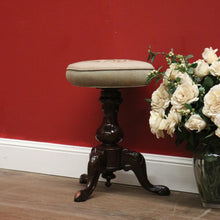 Load image into Gallery viewer, x SOLD Antique Australian Cedar Piano Stool, Cedar Tapestry Swivel Dressing Table Chair B11102