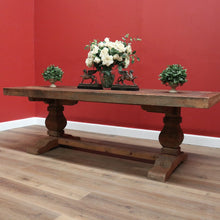 Load image into Gallery viewer, x SOLD Vintage French Style Country Dining Table, Slab Top Table, with large Pedestals B11239