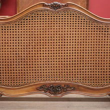 Load image into Gallery viewer, x SOLD Antique French Single Bed, Oak and Cane Bed. Bedhead, Foot, Side Rails Slats 1/3. B11264
