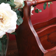Load image into Gallery viewer, x SOLD Australian Cedar Magazine Holder, 2 Section Book Holder with Turned Handle B10668