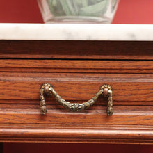 Load image into Gallery viewer, x SOLD Antique Bedside Table, French Bedside Cabinet, Lamp or Side Table. Oak, Marble B10889