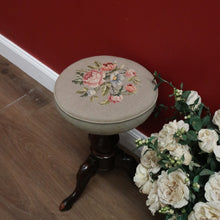 Load image into Gallery viewer, x SOLD Antique Australian Cedar Piano Stool, Cedar Tapestry Swivel Dressing Table Chair B11102