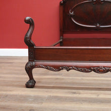 Load image into Gallery viewer, x SOLD Antique English Double Bed, Mahogany Flame Mahogany Double Bed, Head, Foot, Rail B11162
