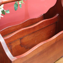 Load image into Gallery viewer, x SOLD Australian Cedar Magazine Holder, 2 Section Book Holder with Turned Handle B10668