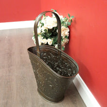 Load image into Gallery viewer, x SOLD Antique Belgian Umbrella Holder Stand, Pressed Brass Plant Holder Jardinière Pot. B10426