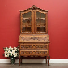 Load image into Gallery viewer, x SOLD Antique French Secretaire Bookcase with Desk, Drop front Writing Bureau Bookcase B10460