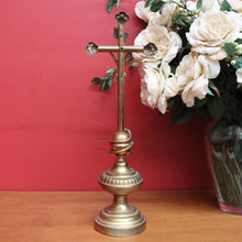 Load image into Gallery viewer, x SOLD Vintage French Crucifix, Free Standing Cross, Brass Cross Jesus on Cross B10244