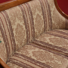 Load image into Gallery viewer, x SOLD Vintage French Settee, 2 Seat Sofa, Lounge, Vintage Hall Chair Gold and Burgundy. B10443